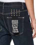 Mens Hazlow Rinsed Straight Denim Jeans - Denim