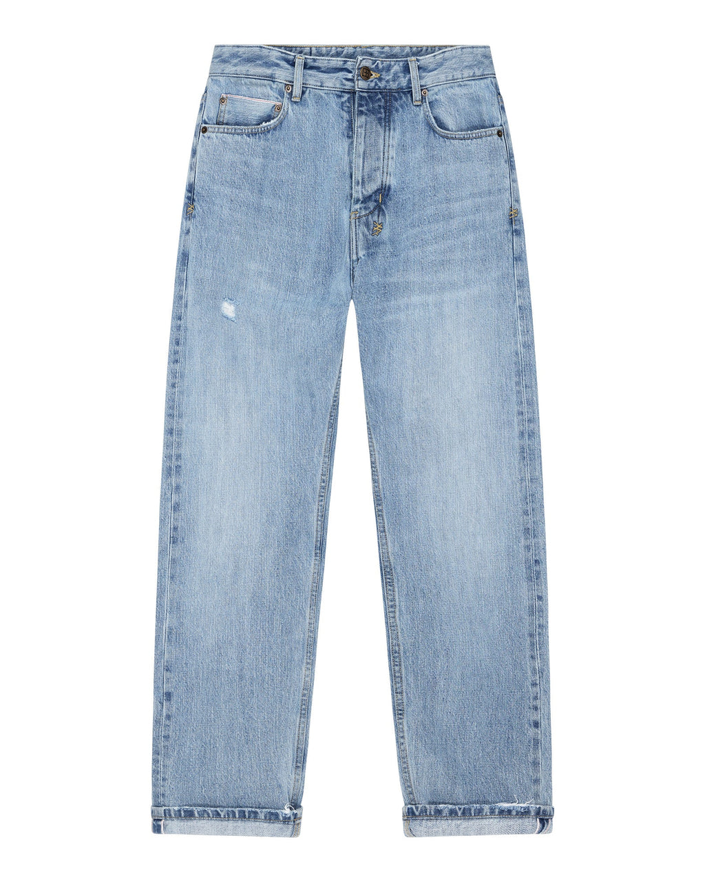 Mens Hazlow Selvedge Sydney Blue Straight Denim Jeans - Denim