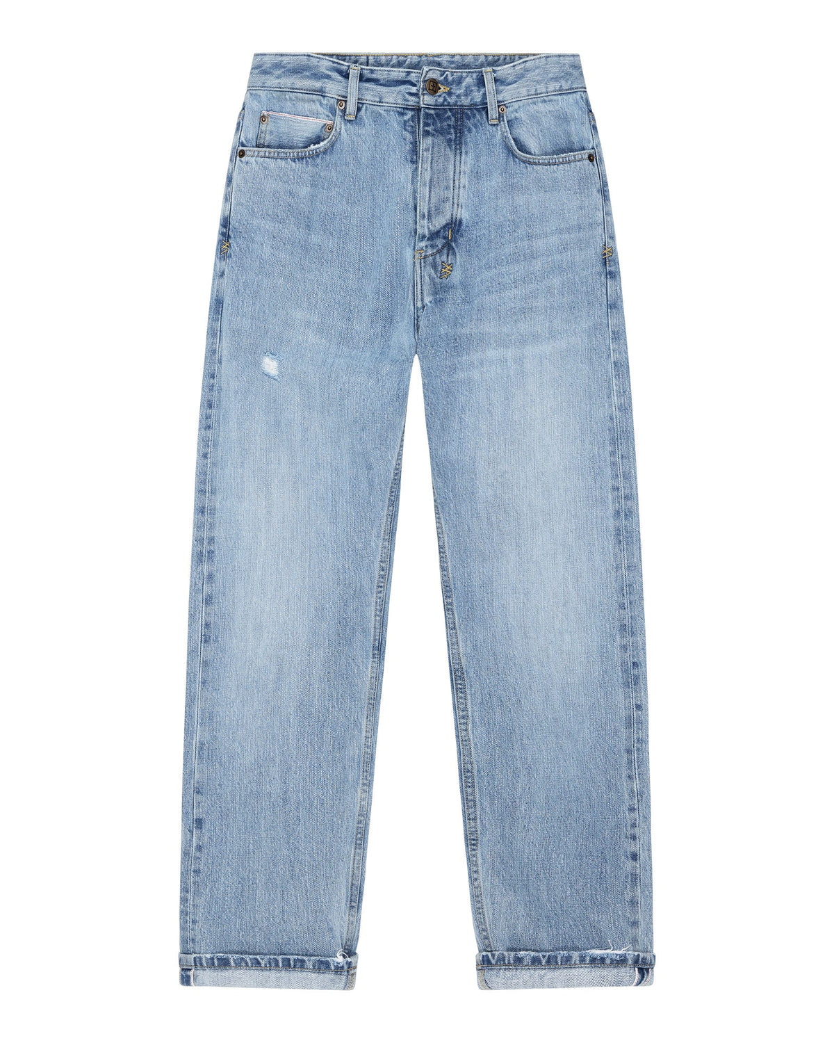 Mens Hazlow Selvedge Sydney Blue Straight Denim Jeans - Denim
