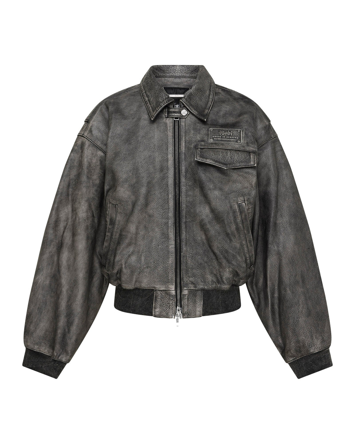 Womens Highway Bomber Vintage Black Regular Jackets - Black