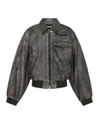 Womens Highway Bomber Vintage Black Regular Jackets - Black