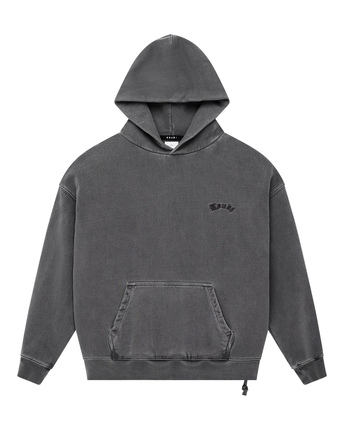Mens Thorned Ekcess Hoodie Charcoal Oversized Fleece - Grey