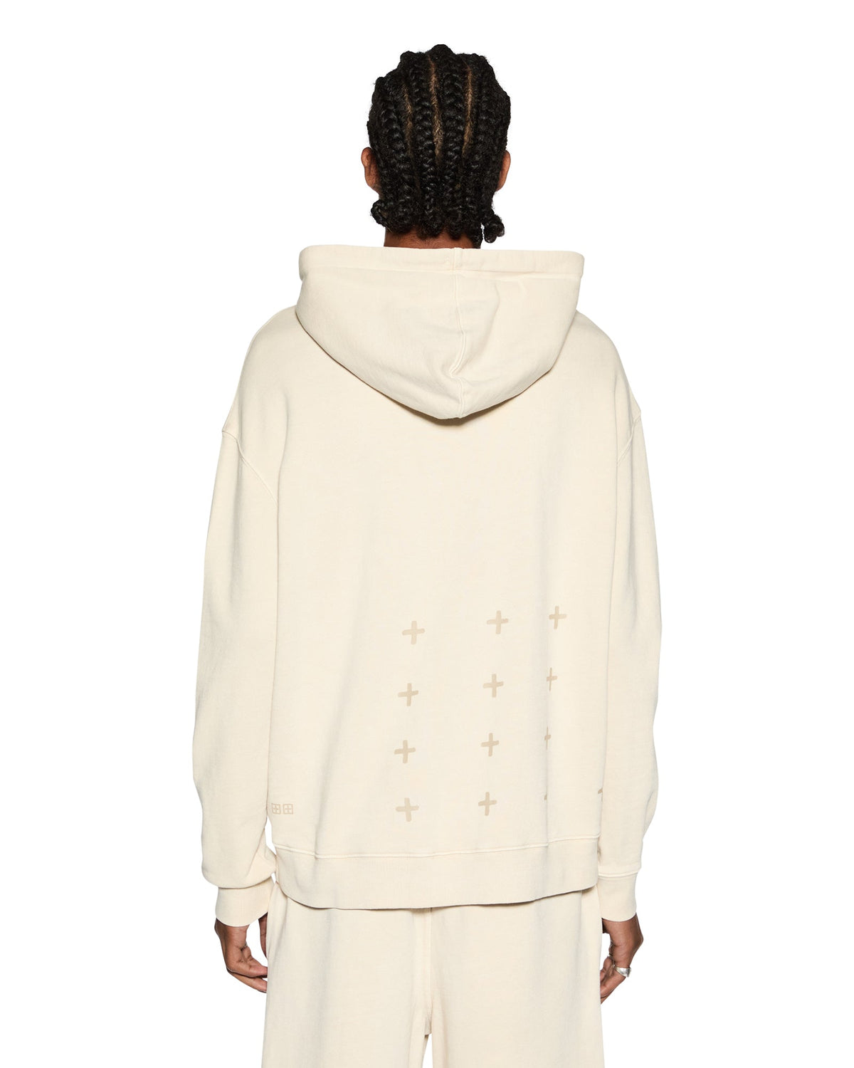Mens 4 X 4 Biggie Hoodie Desert Oversized Fleece - Tan
