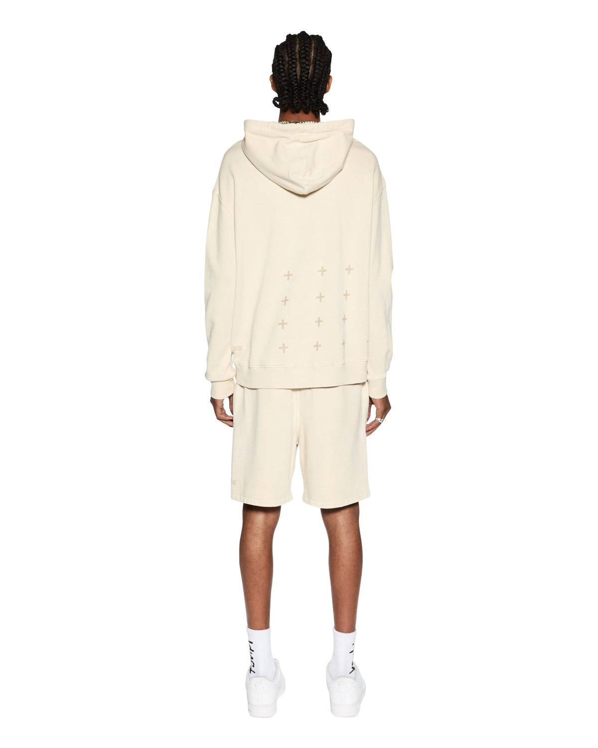 Mens 4 X 4 Biggie Hoodie Desert Oversized Fleece - Tan