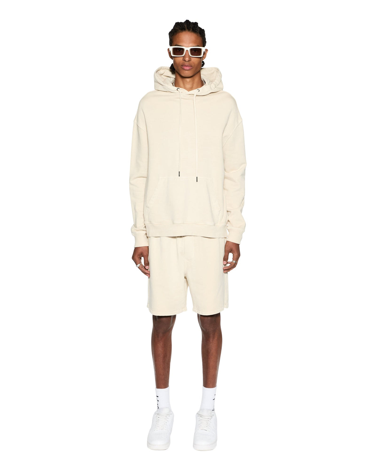Mens 4 X 4 Biggie Hoodie Desert Oversized Fleece - Tan