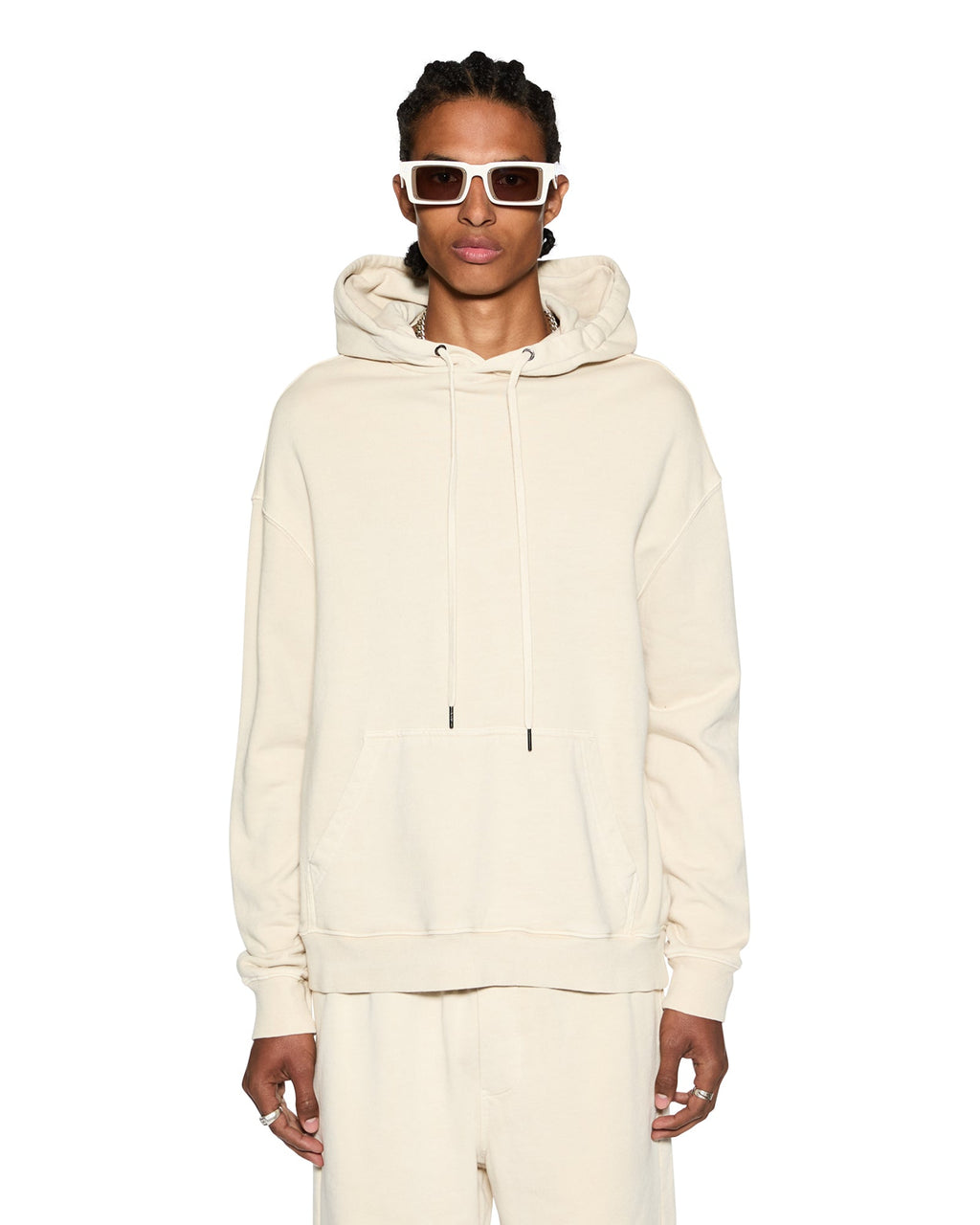 Mens 4 X 4 Biggie Hoodie Desert Oversized Fleece - Tan