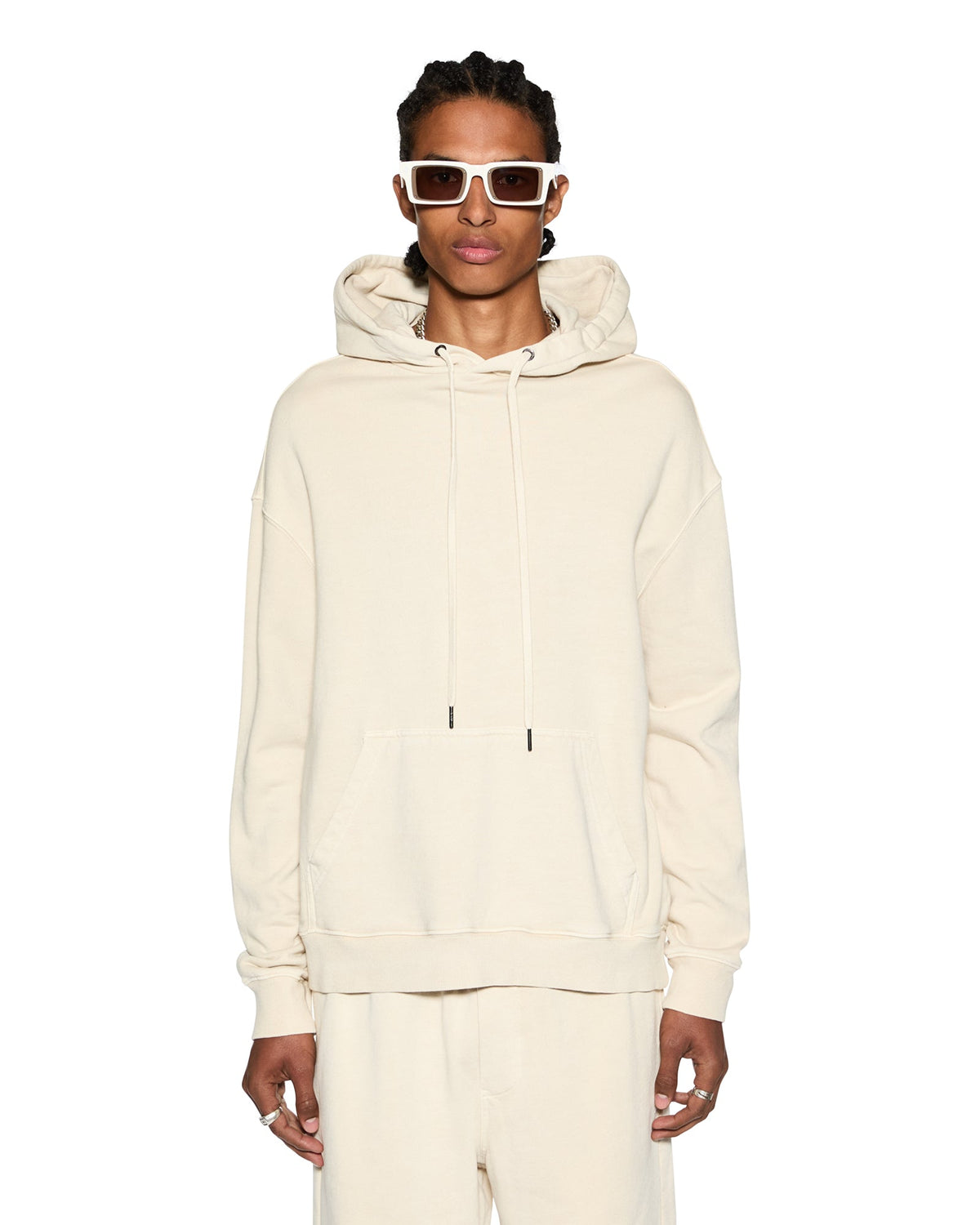 Mens 4 X 4 Biggie Hoodie Desert Oversized Fleece - Tan