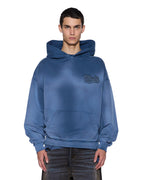 Mens Ace Ekcess Hoodie Ink Fade Oversized Fleece - Navy