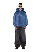 Mens Ace Ekcess Hoodie Ink Fade Oversized Fleece - Navy