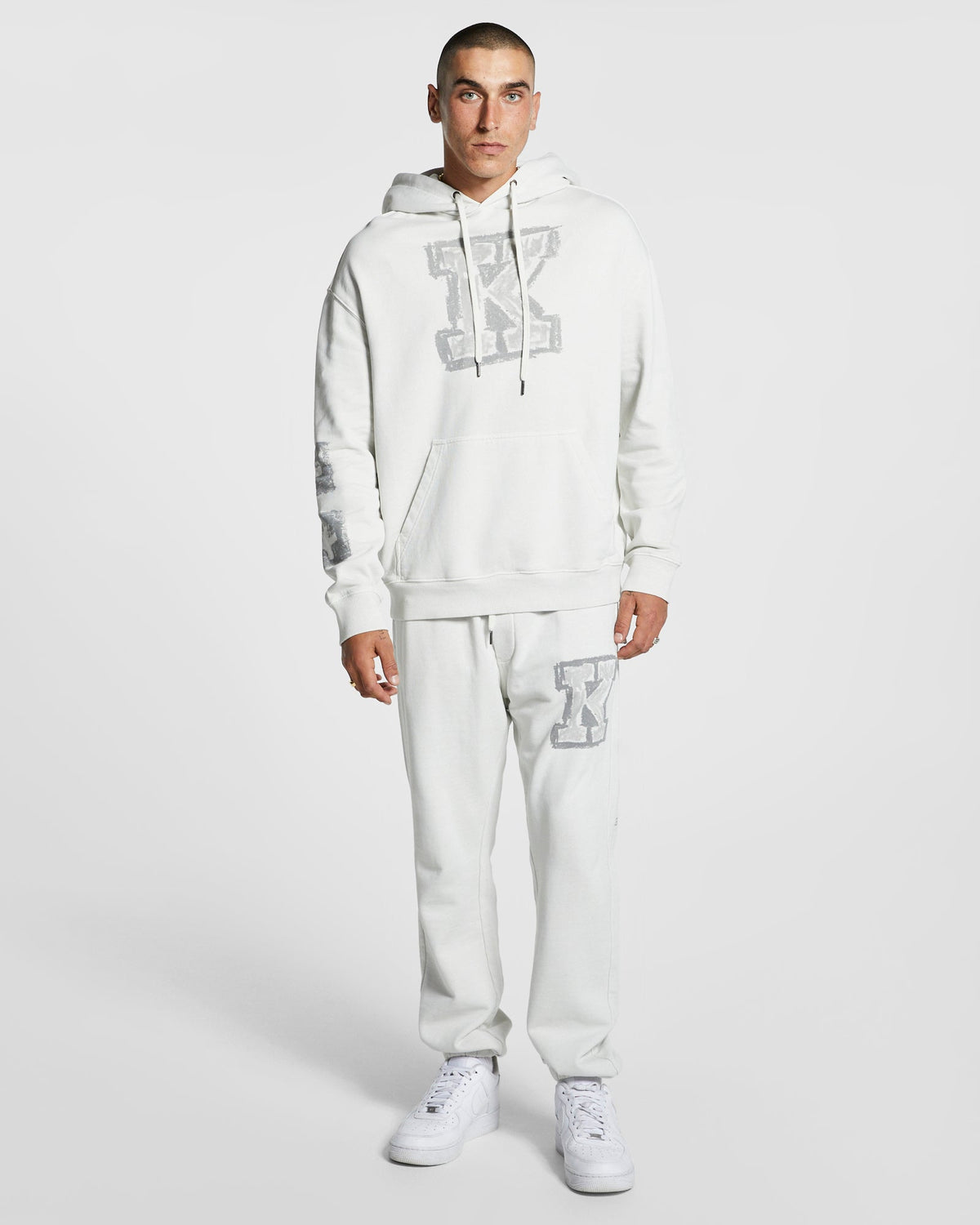 Mens Sketchy Biggiie Hoodie Grey Oversized Fleece - Grey
