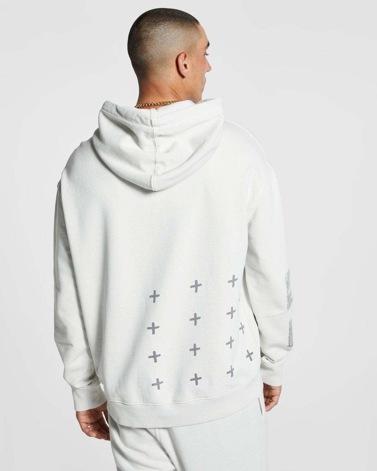 Mens Sketchy Biggiie Hoodie Grey Oversized Fleece - Grey