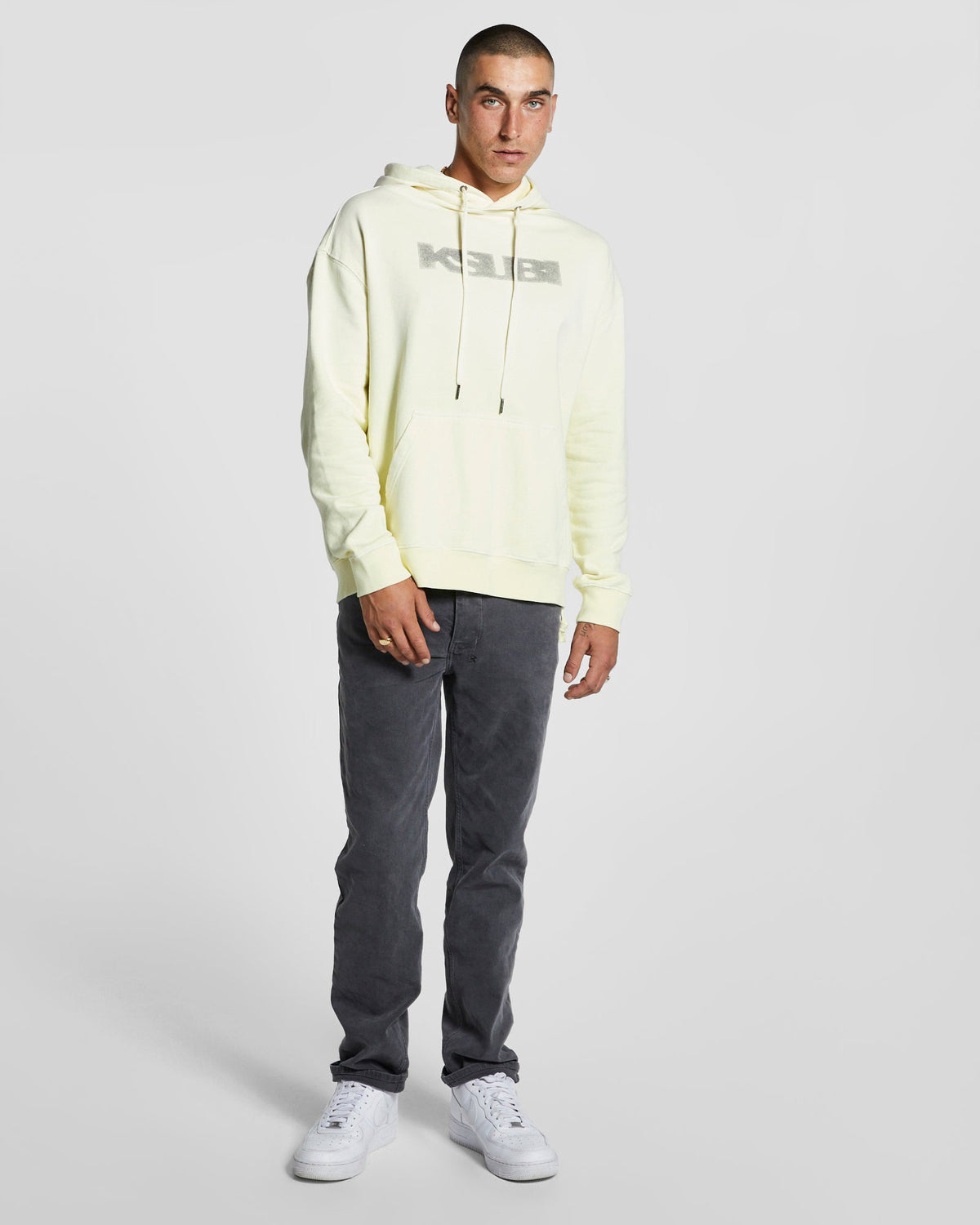 Mens Sott Biggie Hoodie Lemon Oversized Fleece - Yellow