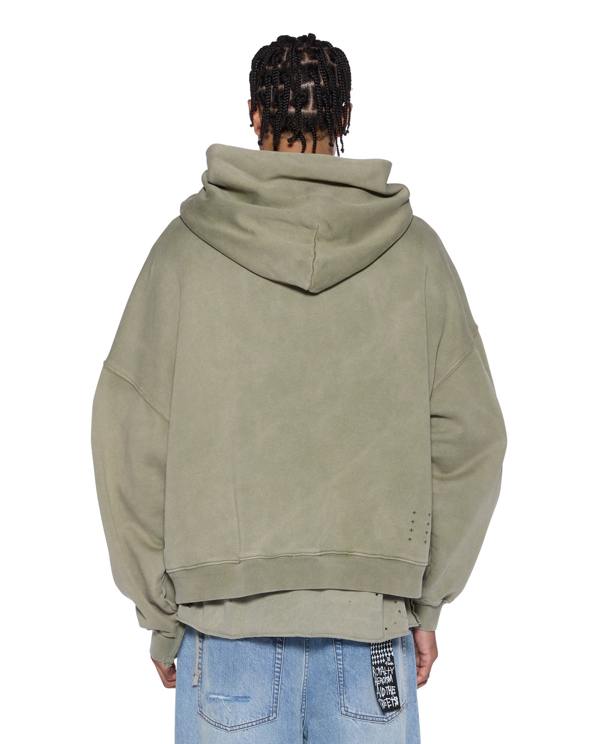 Mens Blasted Ekcess Hoodie Outback Oversized Fleece - Green