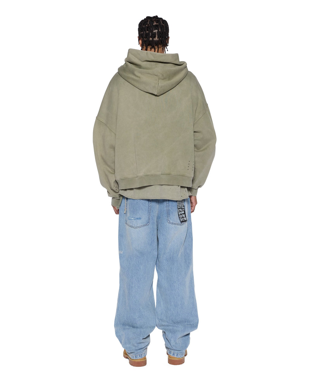 Mens Blasted Ekcess Hoodie Outback Oversized Fleece - Green