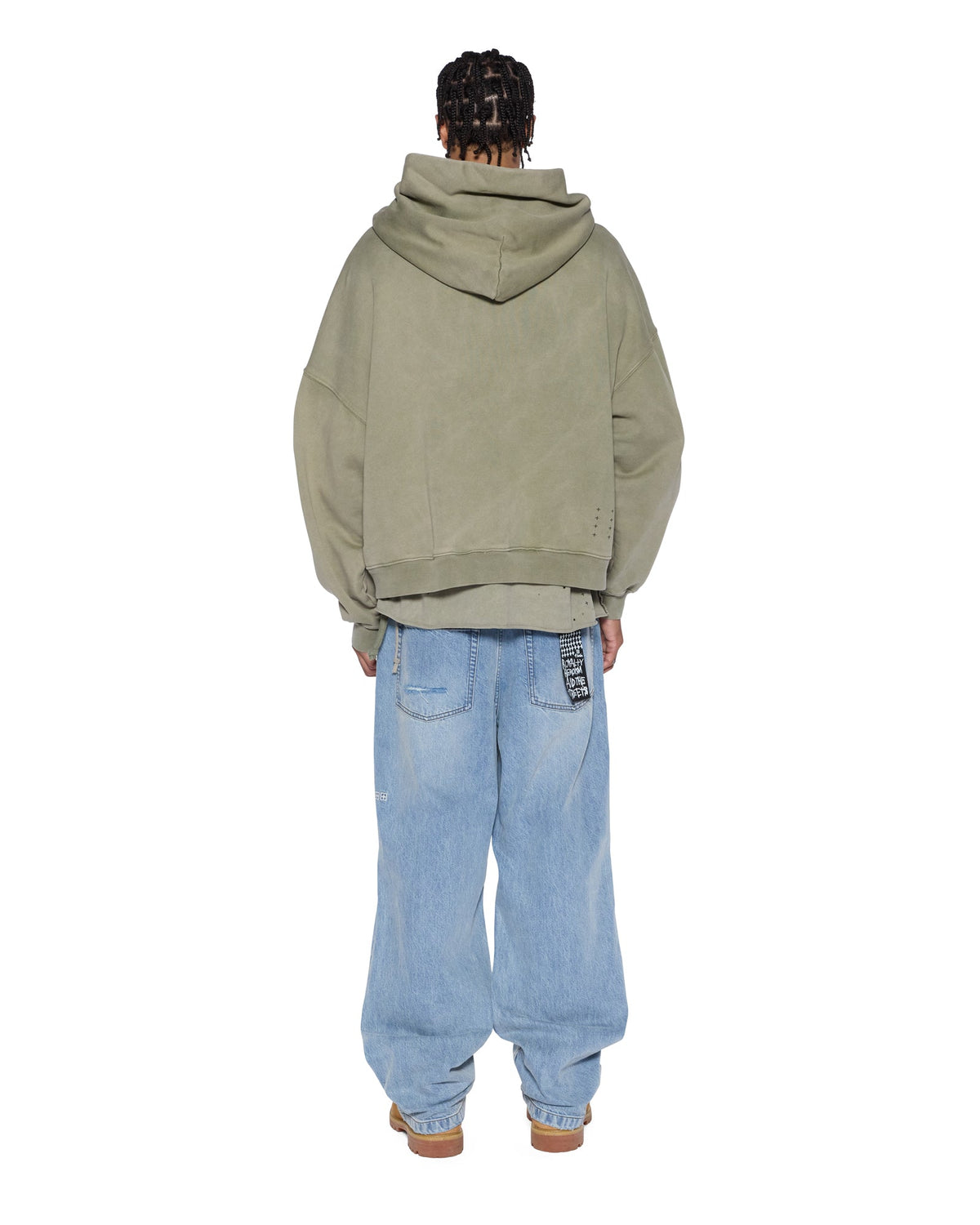 Mens Blasted Ekcess Hoodie Outback Oversized Fleece - Green