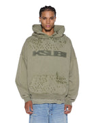 Mens Blasted Ekcess Hoodie Outback Oversized Fleece - Green