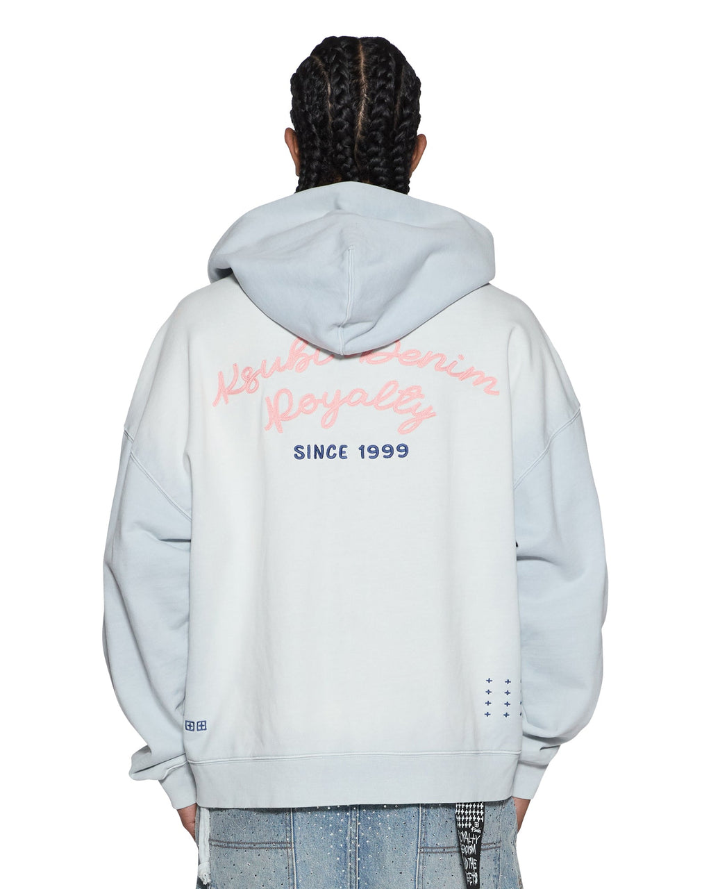 Mens Effect Ekcess Zip Hoodie Ice Mist Oversized Fleece - Blue