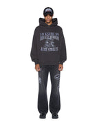 Mens Engine Ekcess Hoodie Faded Black Oversized Fleece - Black