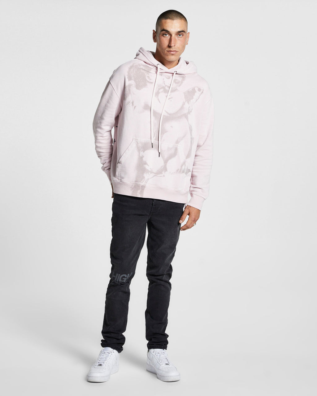 Mens High Lovers Biggie Hoodie Magn Oversized Fleece - Pink