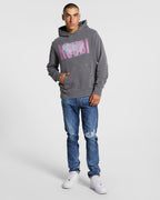 Mens Deranged Kash Hoodie Charcoal Regular Fleece - Grey