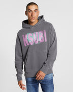 Mens Deranged Kash Hoodie Charcoal Regular Fleece - Grey
