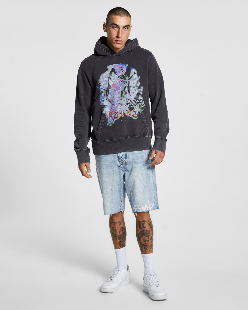 Mens Sedated Kash Hoodie Black Dye Regular Fleece - Black