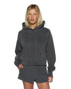Womens Origin Hoodie Charcoal Oversized Fleece - Grey
