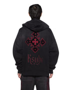 Mens Paise Ekcess Hoodie Black Fade Oversized Fleece - Grey