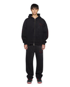 Mens Paise Ekcess Hoodie Black Fade Oversized Fleece - Grey