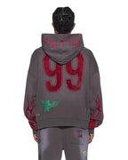 Mens Speedrat Zip Hoodie Ekcess Charcoal Fade Oversized Fleece - Grey