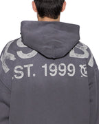 Mens State Ekcess Hoodie Charcoal Fade Oversized Fleece - Grey