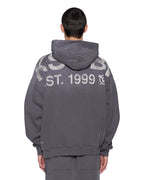Mens State Ekcess Hoodie Charcoal Fade Oversized Fleece - Grey