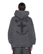 Mens Thorned Ekcess Hoodie Charcoal Oversized Fleece - Grey