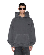 Mens Thorned Ekcess Hoodie Charcoal Oversized Fleece - Grey