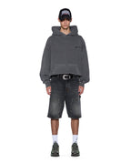 Mens Thorned Ekcess Hoodie Charcoal Oversized Fleece - Grey