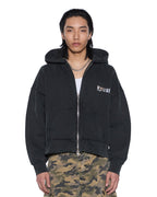 Mens Death Snake Halen Zip Hoodie Ash Baggy Fleece - Black