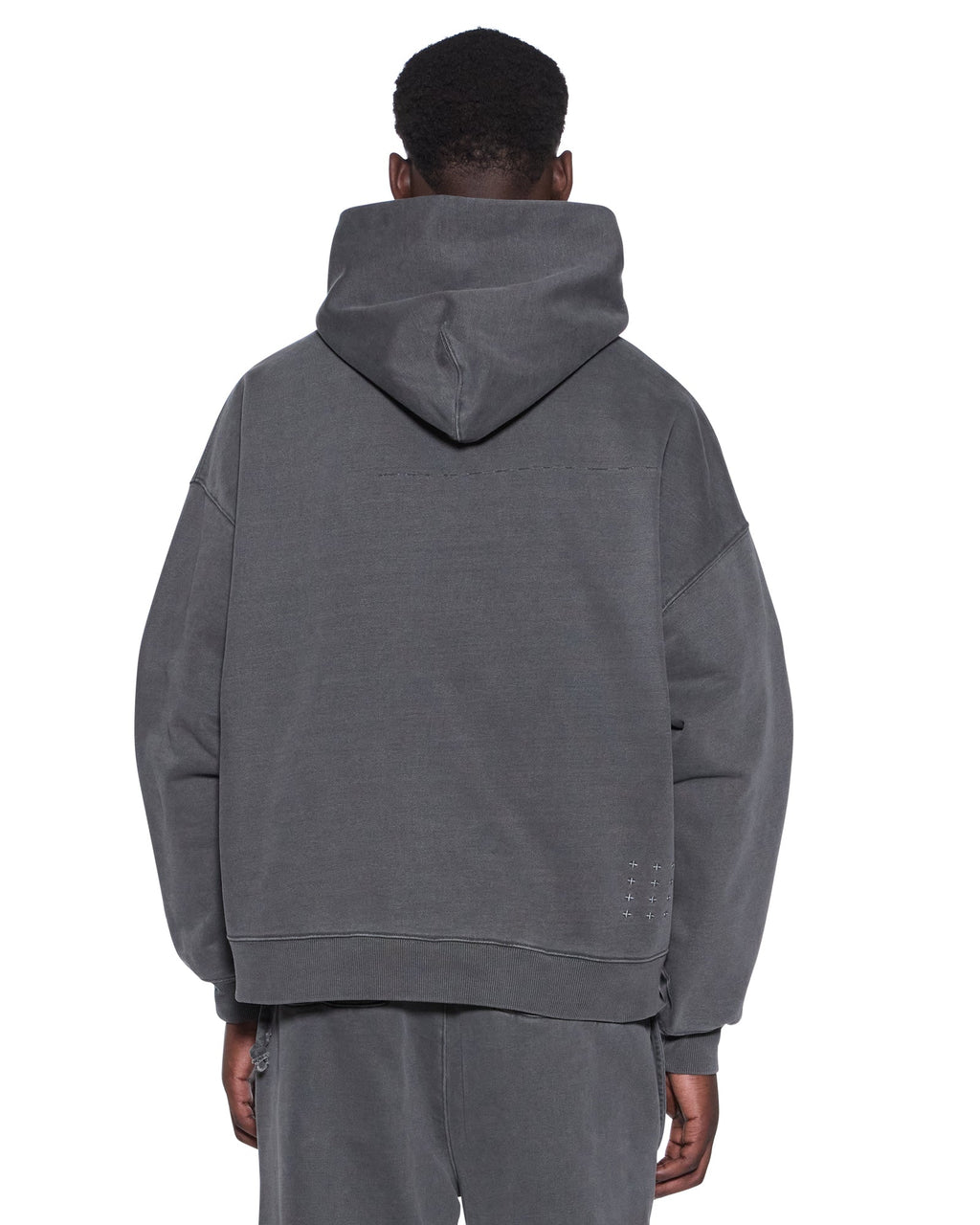 Mens Krest Ekcess Hoodie Charcoal Oversized Fleece - Grey