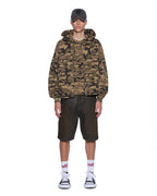 Mens Zip Thru Halen Hoodie Camo Baggy Fleece - Green