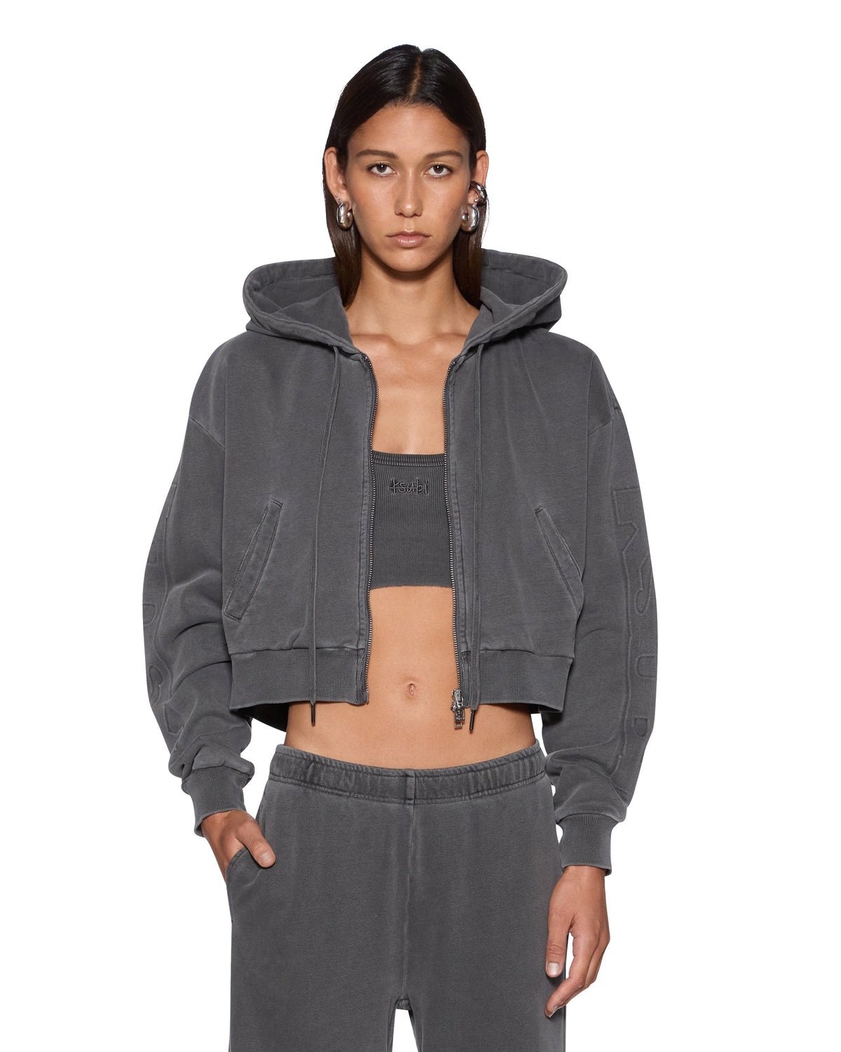 Womens Sott Origin Hoodie Charcoal Regular Fleece - Grey