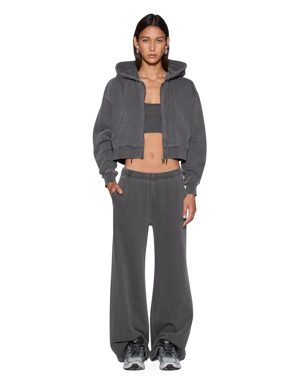 Womens Sott Origin Hoodie Charcoal Regular Fleece - Grey