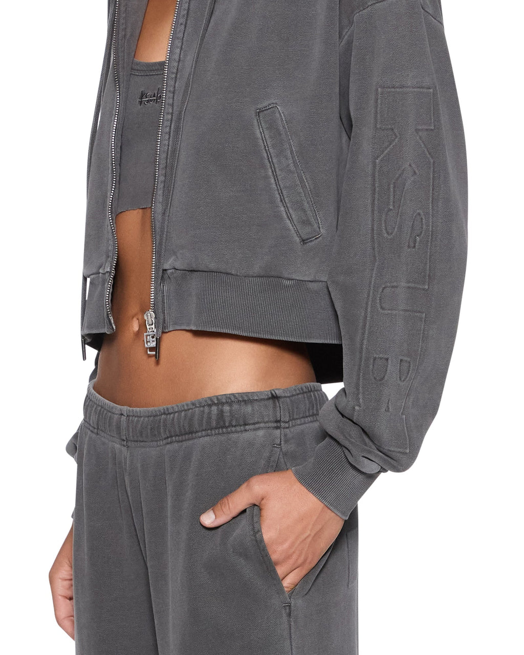 Womens Sott Origin Hoodie Charcoal Regular Fleece - Grey