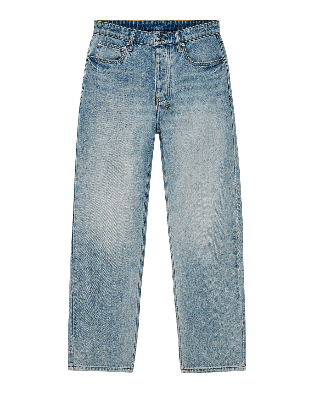 Mens Hazlow Scatter Blue Straight Denim Jeans - Denim
