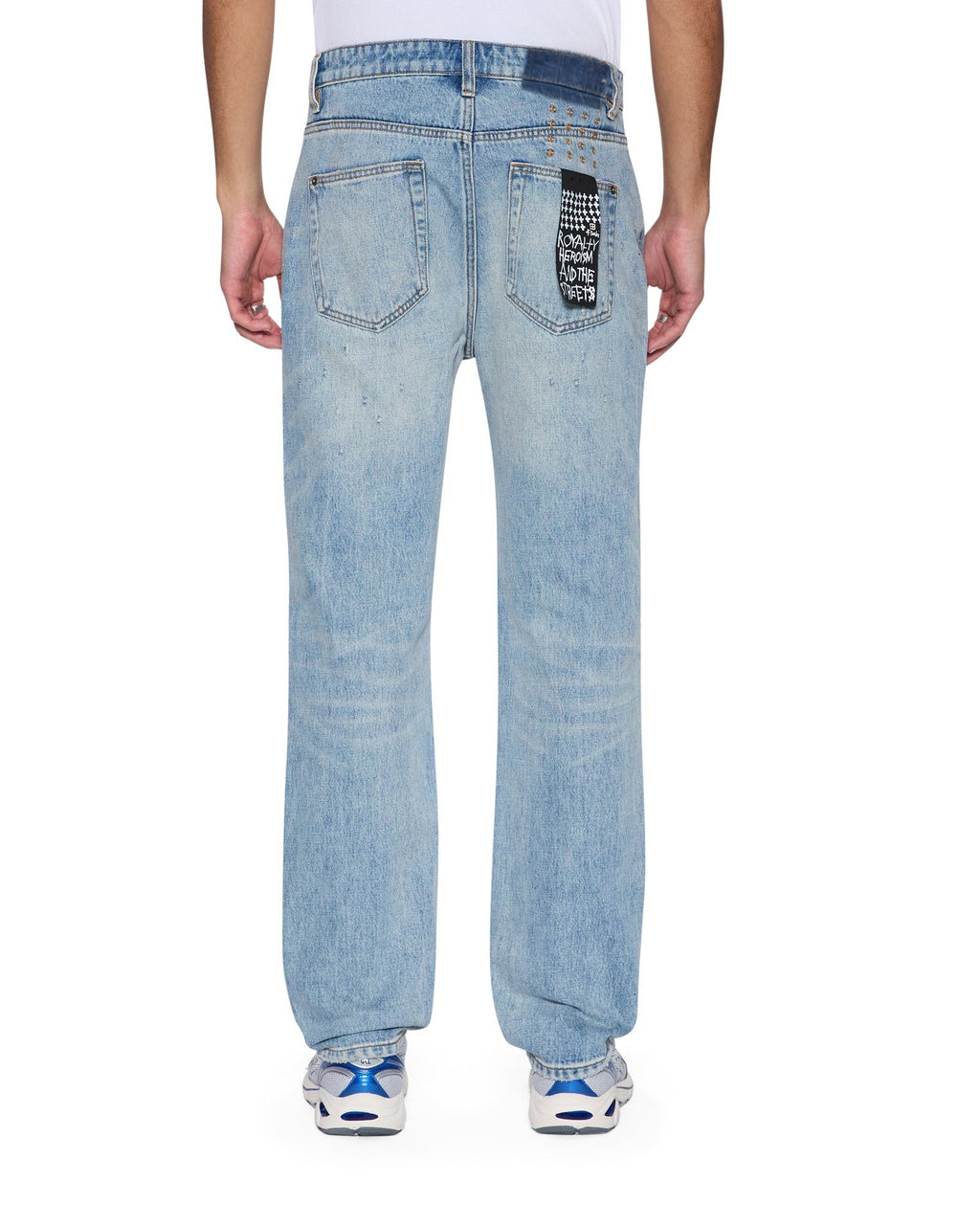 Mens Hazlow Scatter Blue Straight Denim Jeans - Denim