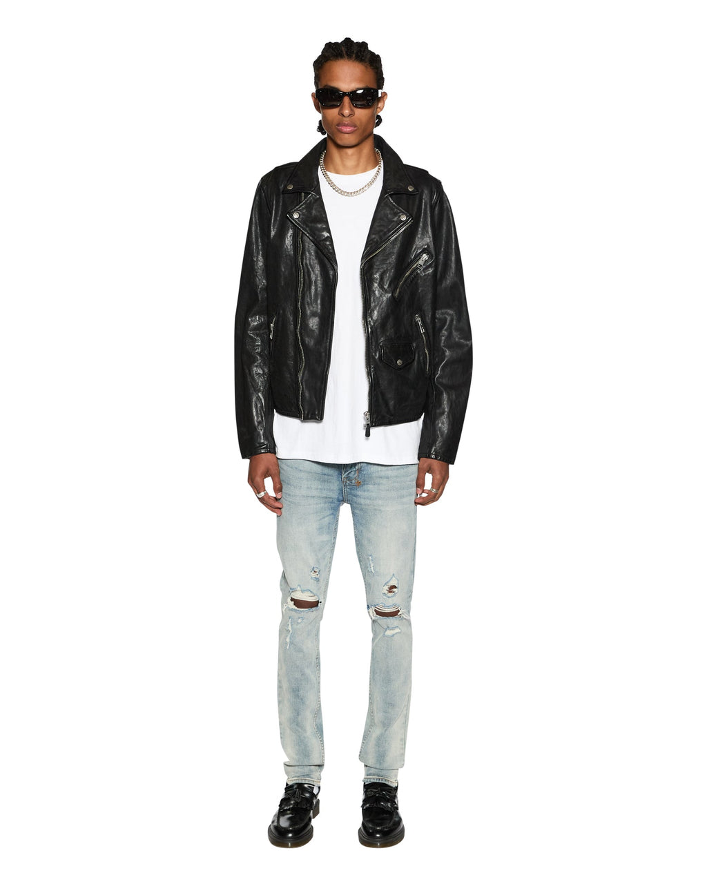Mens Capitol Leather Jacket Black Regular Jackets - Black