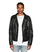 Mens Capitol Leather Jacket Black Regular Jackets - Black