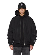 Mens Intruder Bomber Jacket Black Oversized Jackets - Black