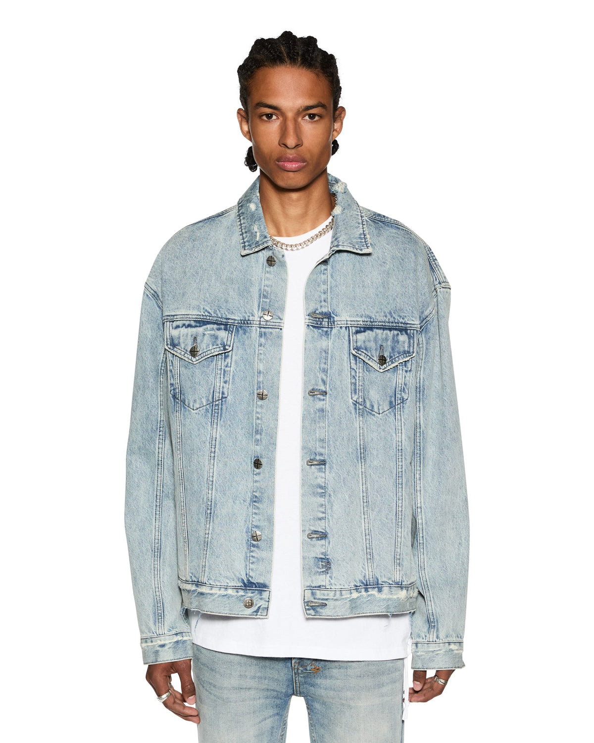 Mens Oh G Jacket Acid Trip Trash Oversized Jackets - Denim