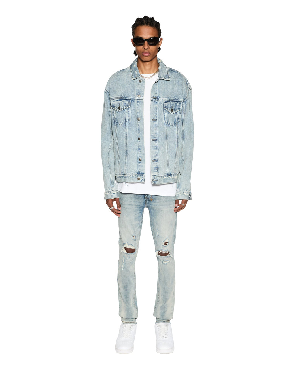 Mens Oh G Jacket Acid Trip Trash Oversized Jackets - Denim