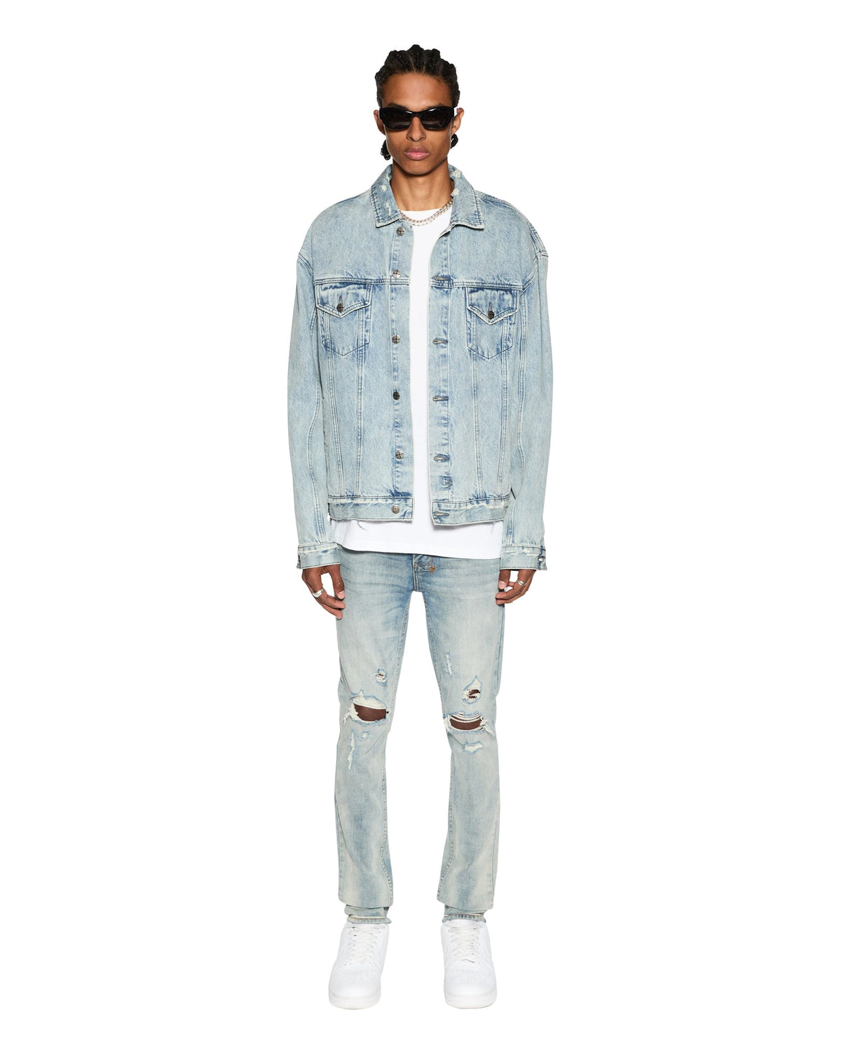 Mens Oh G Jacket Acid Trip Trash Oversized Jackets - Denim