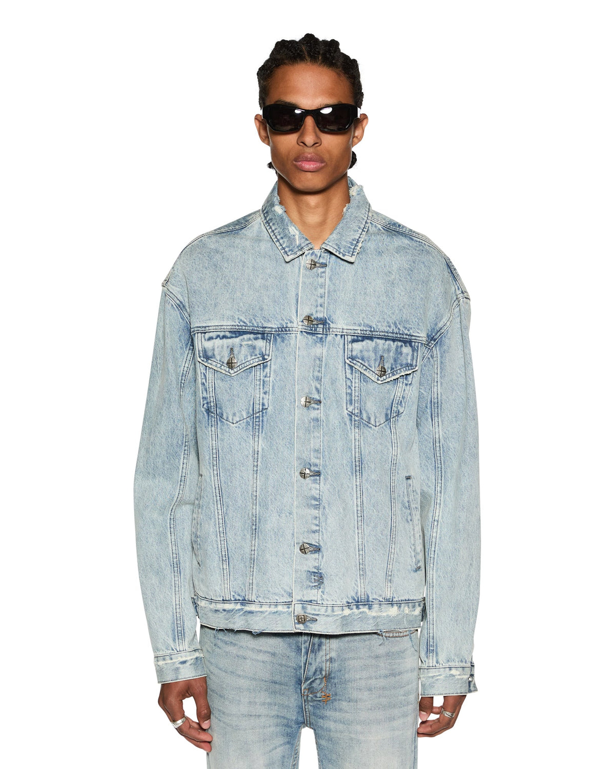 Mens Oh G Jacket Acid Trip Trash Oversized Jackets - Denim